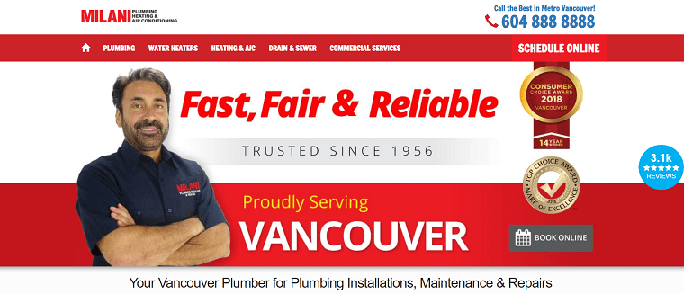 Milani Plumbing, Heating & Air Conditioning's Homepage