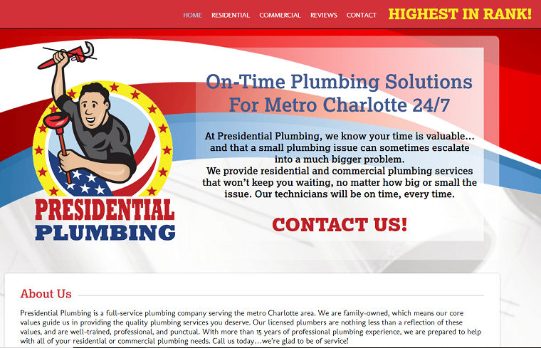 Presidential Plumbing, LLC's Homepage