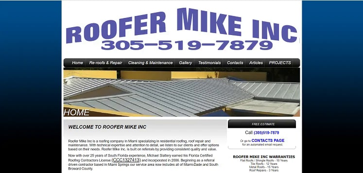 Roofer Mike's Homepage