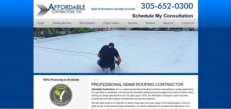 Affordable Contractors Inc.'s Homepage