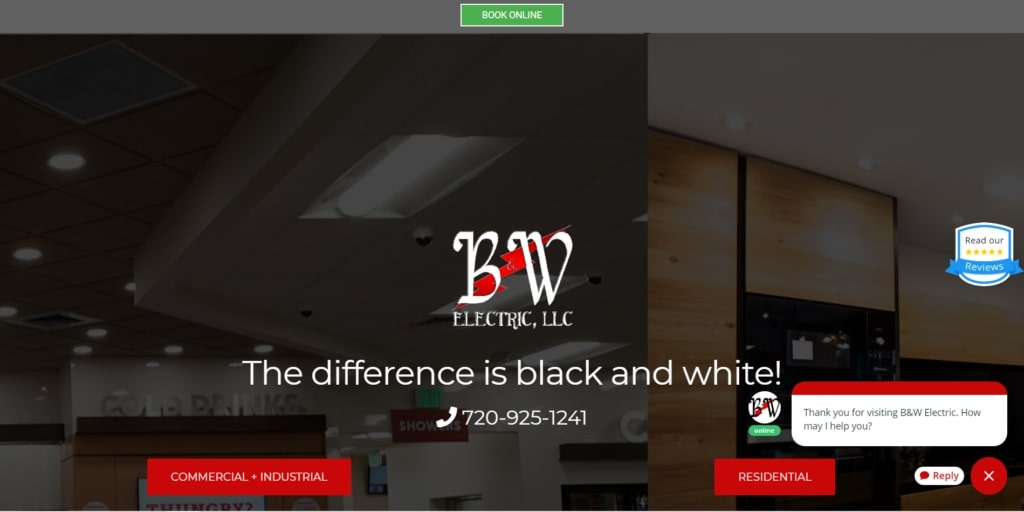 B & W Electric's homepage