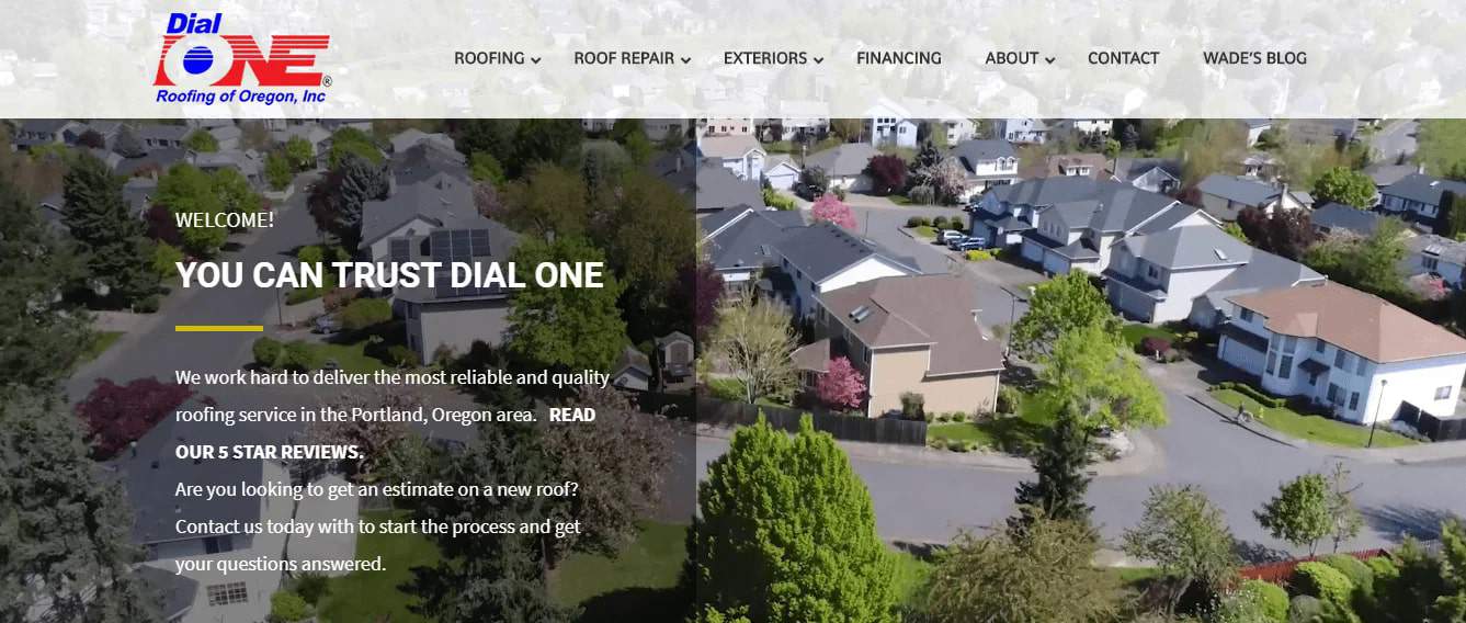 Dial One Roofing of Oregon Inc.'s Homepage