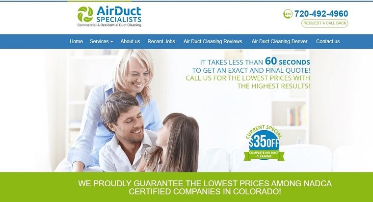 AirDuct Specialists, Inc.'s Homepage