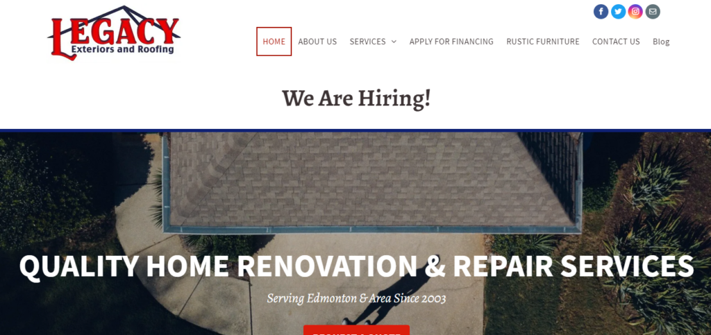 Legacy Exteriors and Roofing Homepage