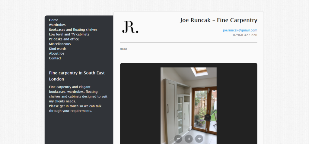 Joe Runcak Fine Carpentry homepage