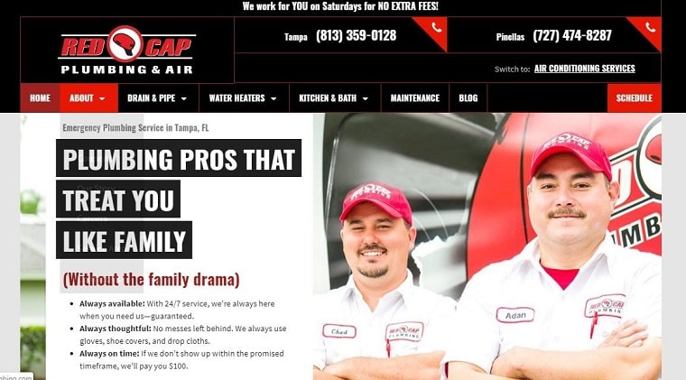 Red Cap Plumbing & Air's Homepage