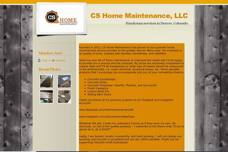 CS Home Maintenance, LLC's Homepage