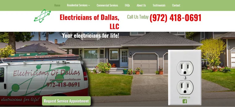 Electricians of Dallas, LLC's Homepage