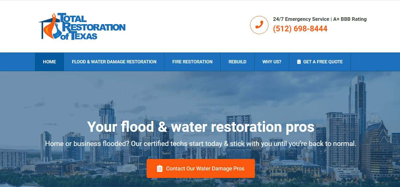 Total Restoration of Texas' Homepage