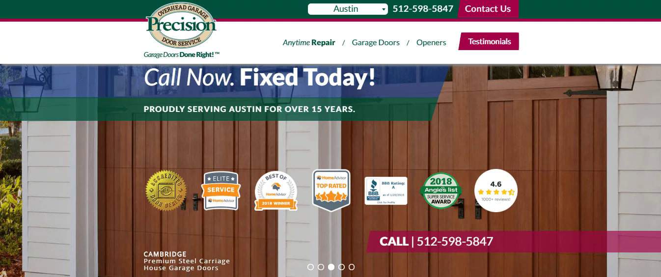 Precision Garage Door of Austin's Homepage