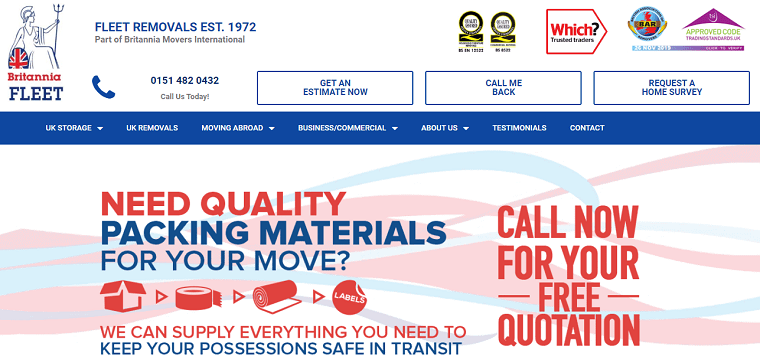 Britannia Fleet Removals' Homepage