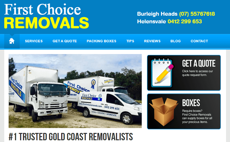 First Choice Removals' Homepage