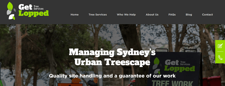 Get Lopped Tree Services' Homepage