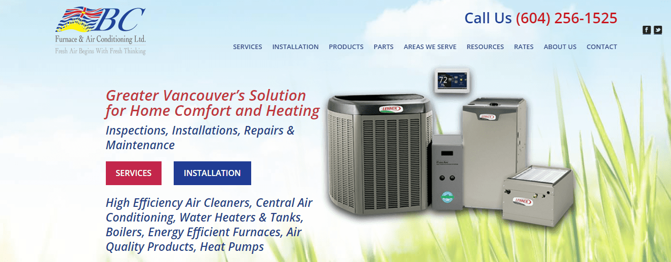 BC Furnace & Air Conditioning Ltd.'s Homepage