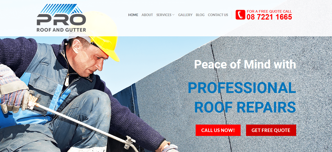 Pro Roof and Gutter's Homepage