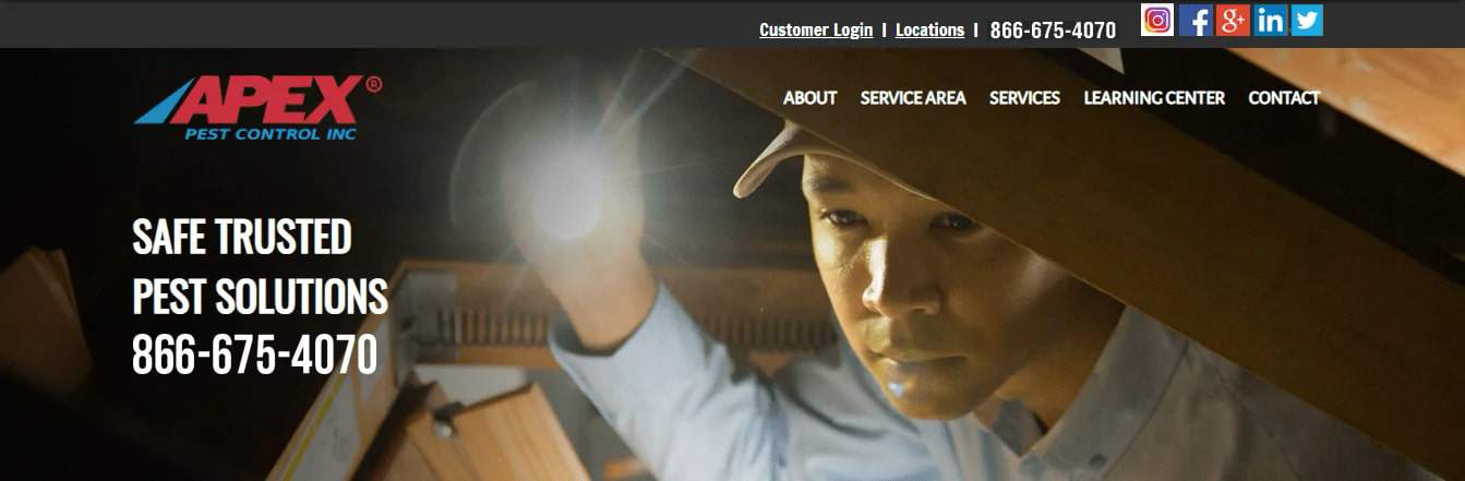 Apex Pest Control Inc.'s Homepage