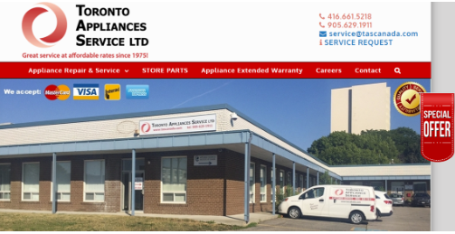 Toronto Appliances Service Ltd.'s Homepage