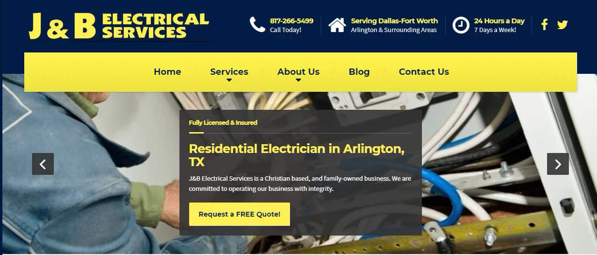 J&B Electrical Services' Homepage