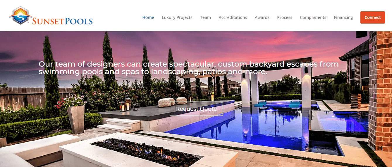 Sunset Pools' Homepage