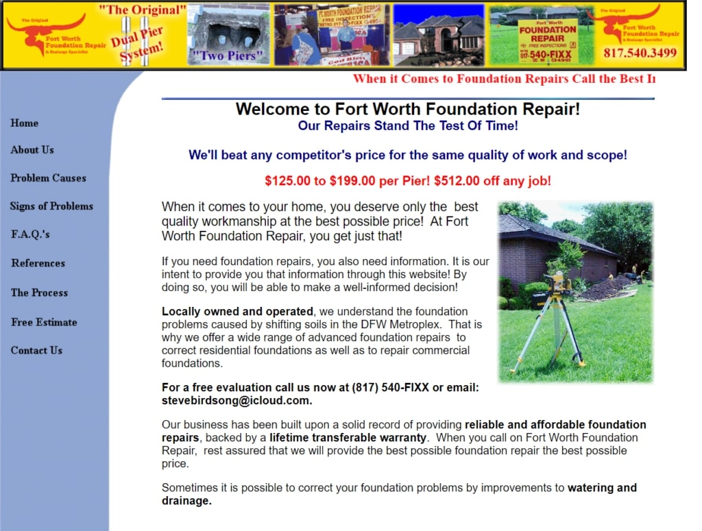 Fort Worth Foundation Repair's homepage