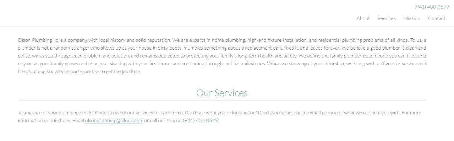 Olson Plumbing's Homepage