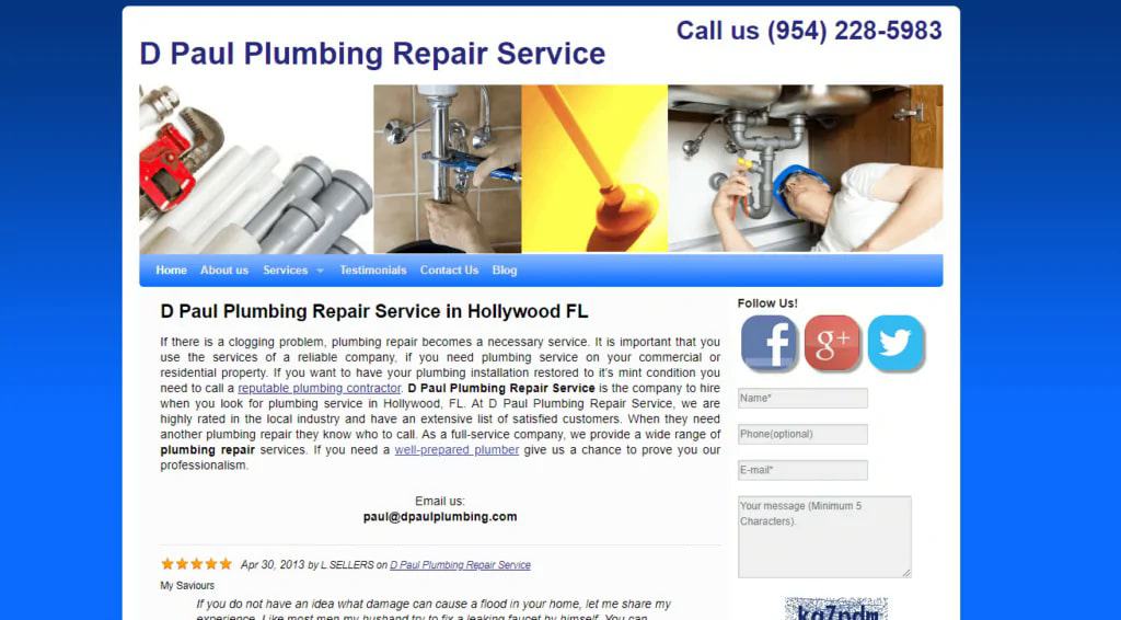 D Paul Plumbing's Homepage