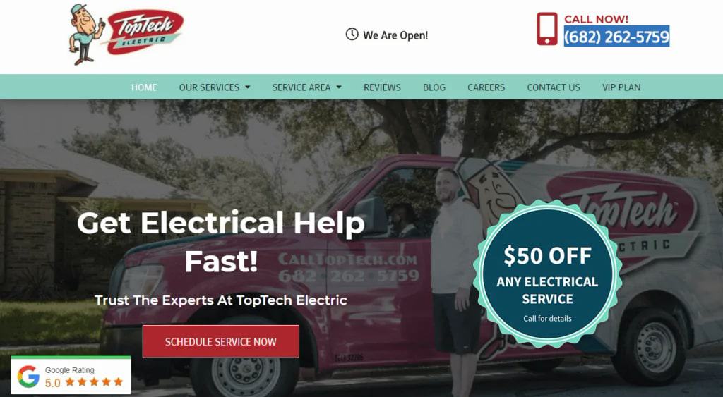 Top Tech Electric's Homepage