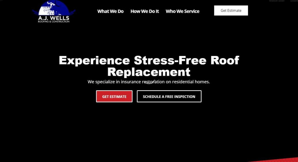 AJ Wells Roofing and Construction's Homepage