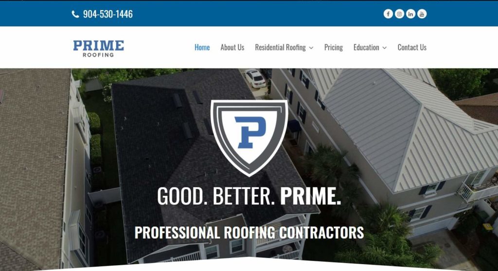 Prime Roofing's Homepage