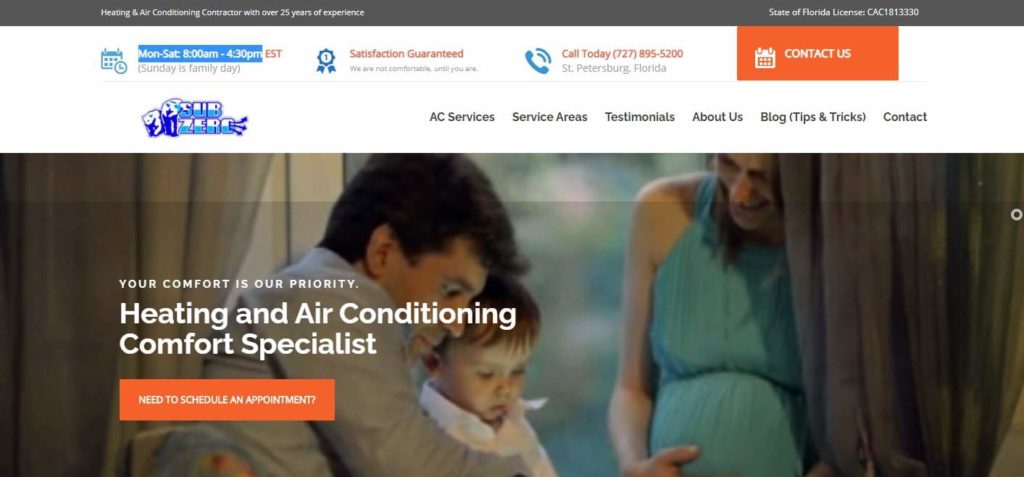 Sub Zero Air Conditioning's Homepage