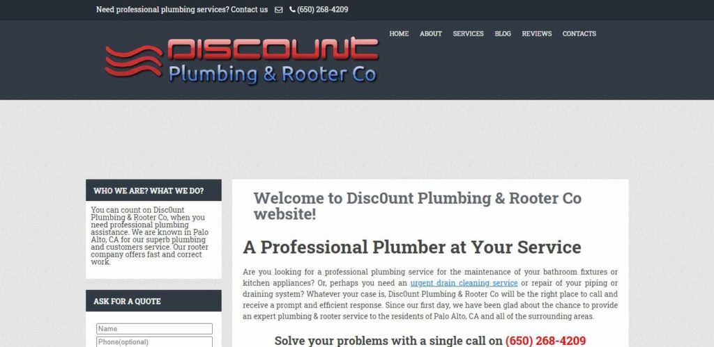 Discount Plumbing & Rooter Co's Homepage