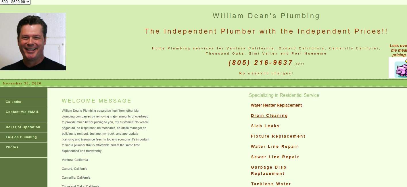 William Dean's Plumbing's Homepage