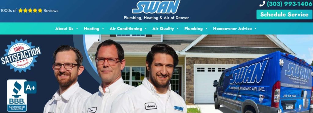 Swan Plumbing, Heating & Air's Homepage