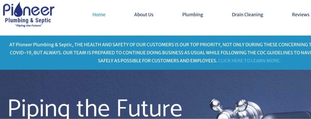 Pioneer Plumbing & Septic's Homepage