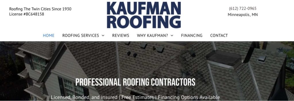 Kaufman Roofing's Homepage