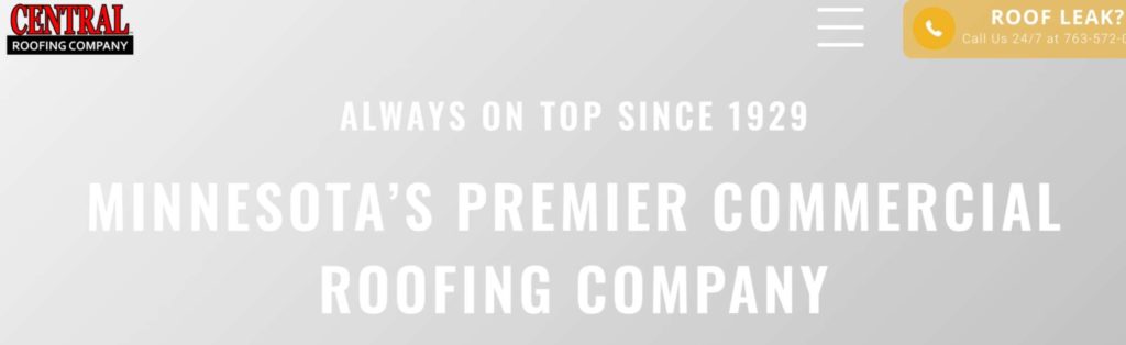 Central Roofing Company's Homepage