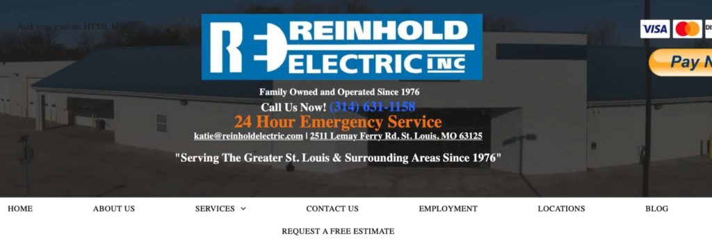 Reinhold Electric Inc.'s Homepage