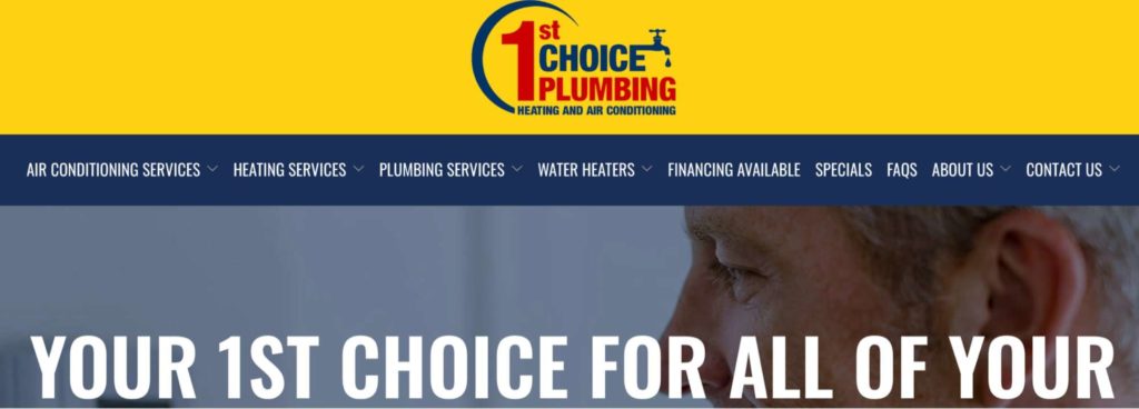 1st Choice Plumbing Heating & Air Conditioning's Homepage