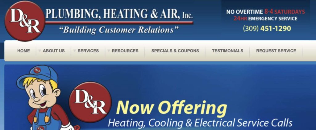 D & R Plumbing, Heating & Air, Inc.'s Homepage