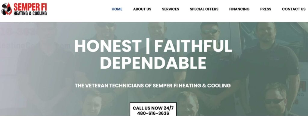 Semper Fi Heating & Cooling's Homepage