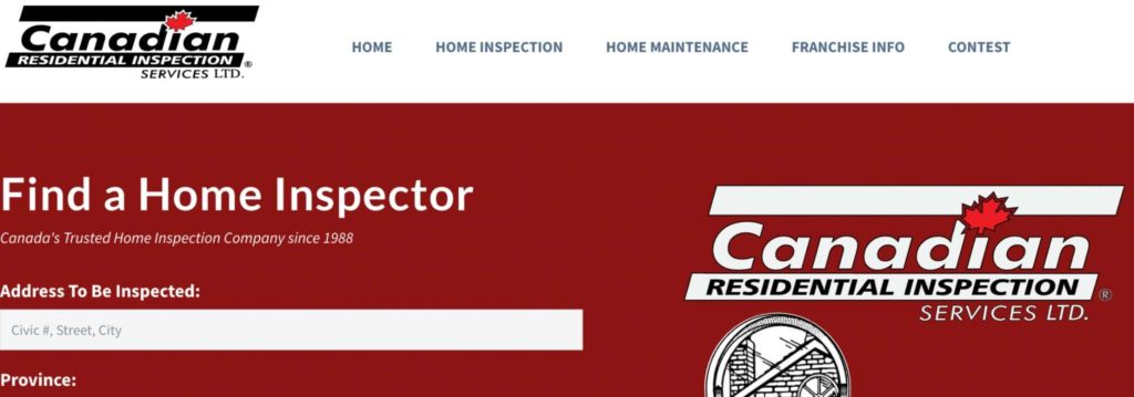 Canadian Residential Inspection Services' Homepage