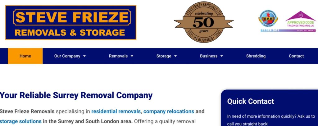 Steve Frieze Removals' Homepage