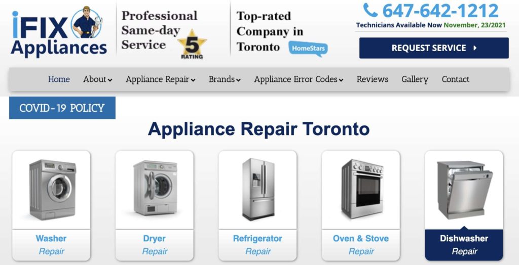 iFix Appliance Repair's Homepage