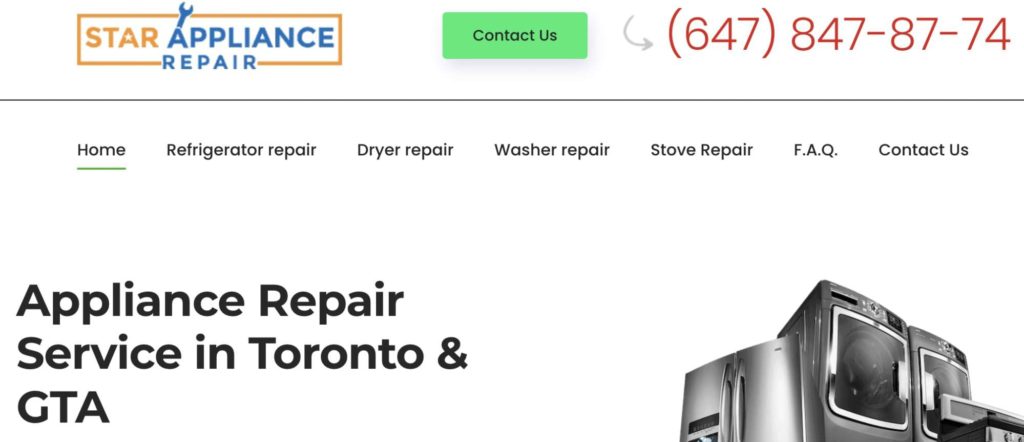 Star Appliance Repair's Homepage