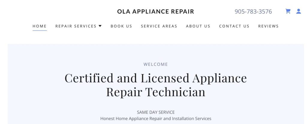 Ola Appliance Repair's Homepage