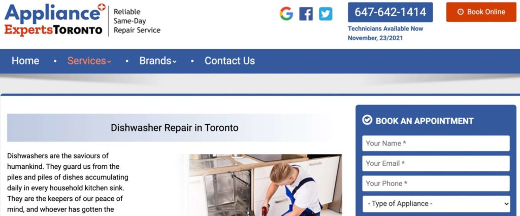 Appliance Experts Toronto's Homepage